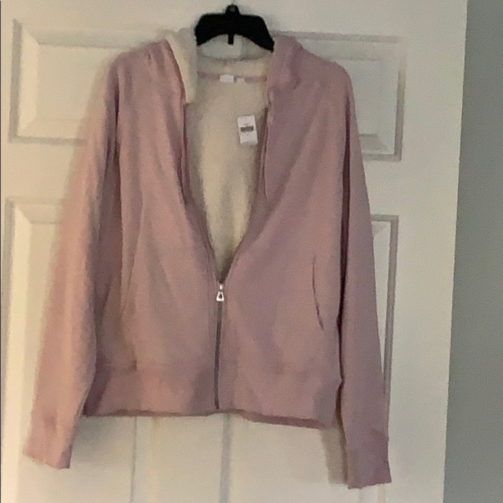 Women’s Pink Sherpa Fleece Lined Hoodie - XL